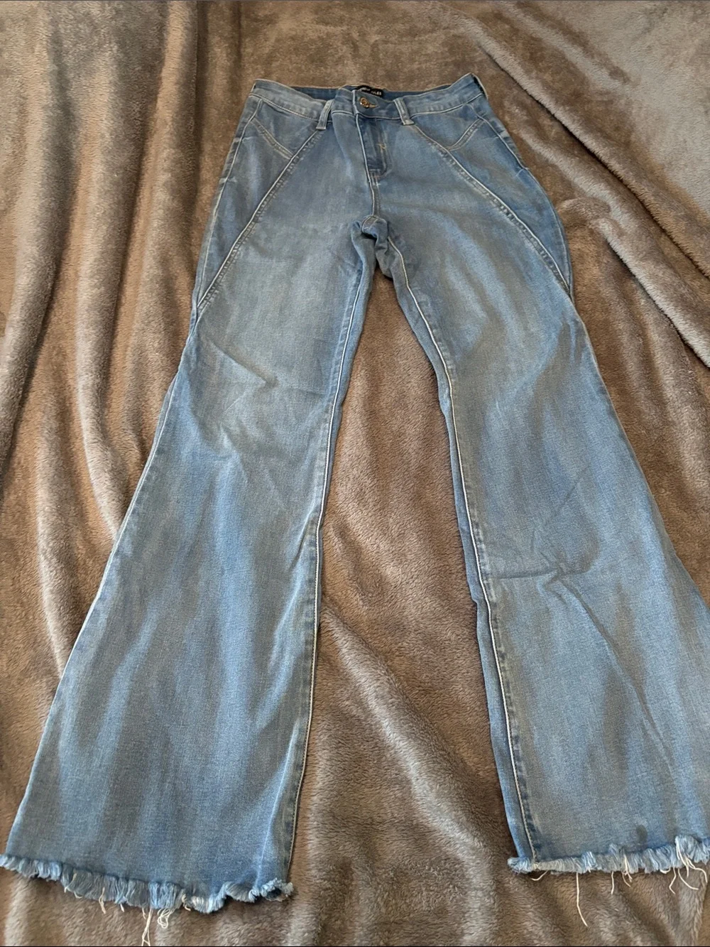 Sincerely Jules Light Blue Wide Leg Flared Jeans - Picture 1 of 4